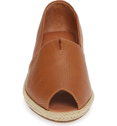 Shop Gentle Souls Luca Open Toe Wedge Espadrille In Cognac Leather