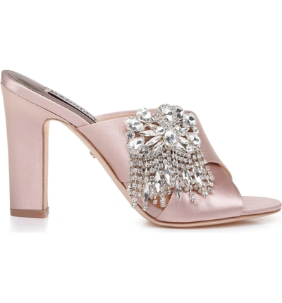 Shop Badgley Mischka Farrah Sandal In Soft Blush Satin