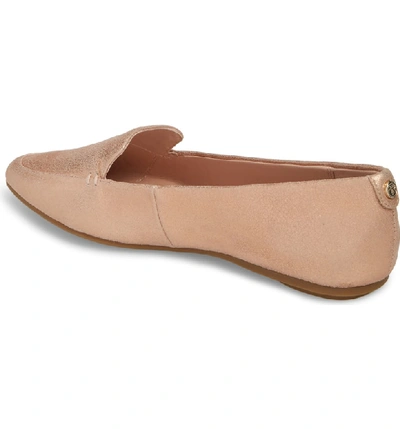 Shop Taryn Rose Faye Pointy Toe Loafer In Rose Gold Metallic Leather