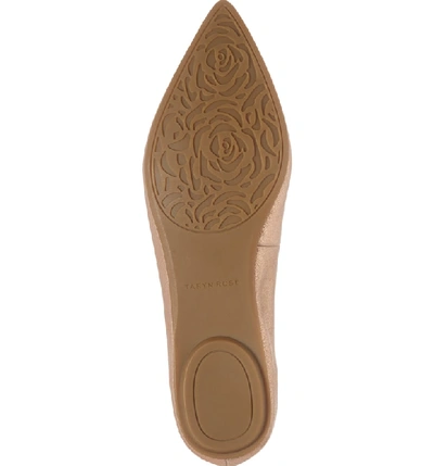 Shop Taryn Rose Faye Pointy Toe Loafer In Rose Gold Metallic Leather