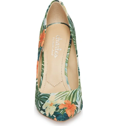 Shop Charles By Charles David Maxx Pointy Toe Pump In Green Multi Print Fabric