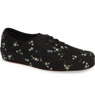 Black vans top with white flowers