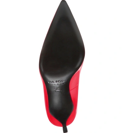 Shop Via Spiga Nikole Pointy Toe Pump In Rouge Patent Leather