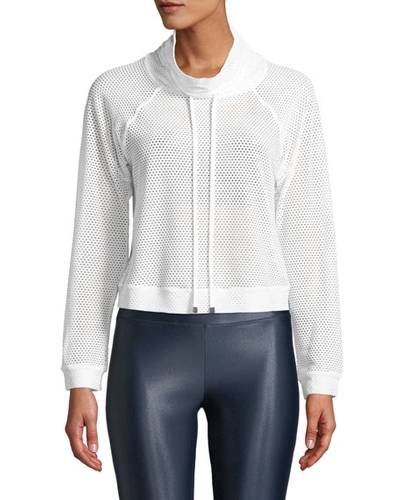 Shop Koral Pump Open Mesh Cropped Pullover In White