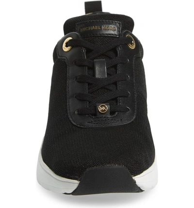 Shop Michael Michael Kors Jada Metallic Sneaker In Black/ Gold Multi