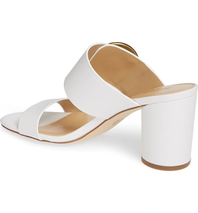Shop Michael Michael Kors Estelle Wide Strap Sandal In White Vachetta Leather