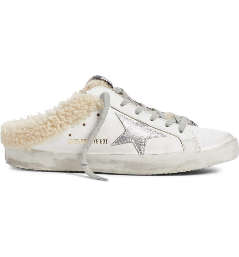 sabot superstar genuine shearling slide sneaker