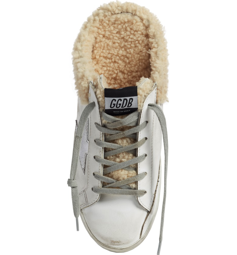 sabot superstar genuine shearling slide sneaker