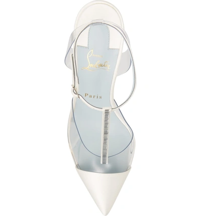Shop Christian Louboutin Nosy Jewel Clear Pump In Off White