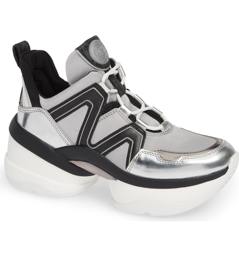 mk silver sneakers