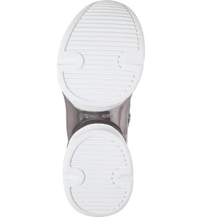 Shop Michael Michael Kors Olympia Sneaker In Silver/ Black Multi