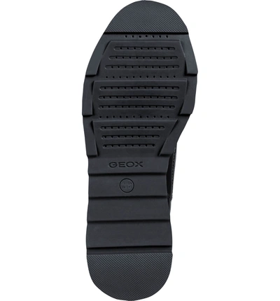 Shop Geox Gendry Embossed Wedge Sneaker In Black/ Gunmetal Leather