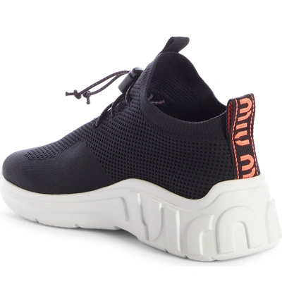 Shop Miu Miu Xl Knit Sock Sneaker In Black