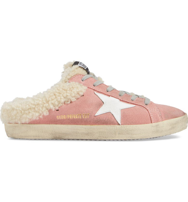 sabot superstar genuine shearling slide sneaker