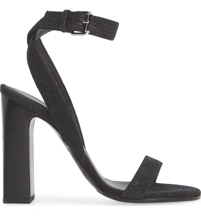 Shop Balenciaga Wraparound Denim Sandal In Black Denim