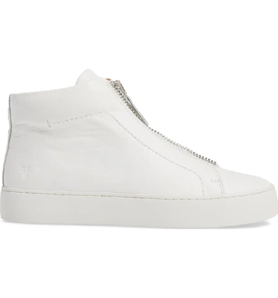 Shop Frye Lena Zip High Top Sneaker In White Leather