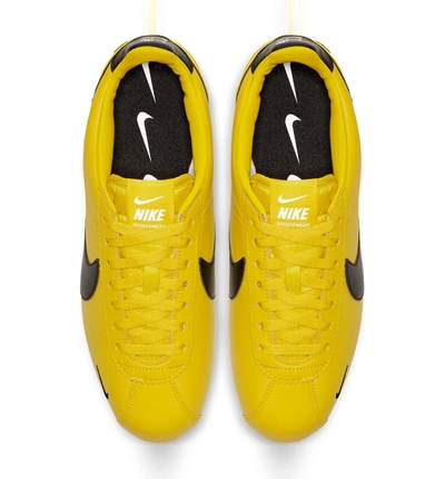 Shop Nike Classic Cortez Premium Sneaker In Bright Citron/ Black/ White
