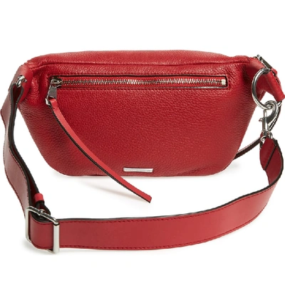 Shop Rebecca Minkoff Bree Leather Belt Bag - Red In Scarlet