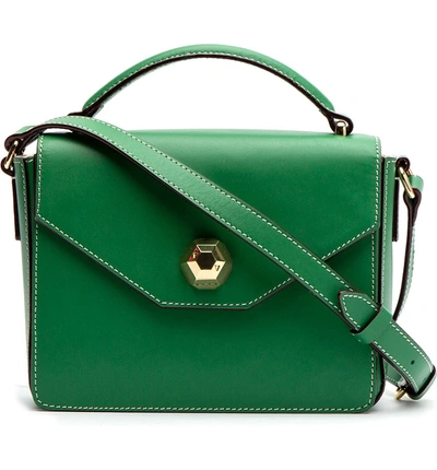 Shop Frances Valentine Mini Midge Leather Crossbody Bag - Green In Green Ray