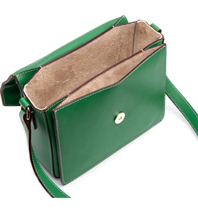 Shop Frances Valentine Mini Midge Leather Crossbody Bag - Green In Green Ray