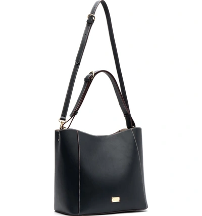 Shop Frances Valentine Medium June Leather Hobo - Black In Ink