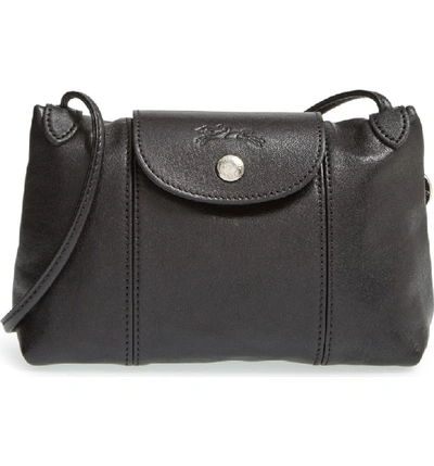 Shop Longchamp Le Pliage - Cuir Crossbody Bag - Black