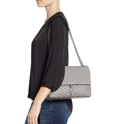Shop Rebecca Minkoff Edie Flap Quilted Leather Shoulder Bag - Grey