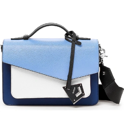 Shop Botkier Cobble Hill Leather Crossbody Bag In Sky Colorblock