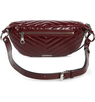 Shop Rebecca Minkoff Edie Leather Belt Bag - Red In Bordeaux