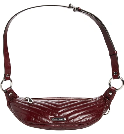 Shop Rebecca Minkoff Edie Leather Belt Bag - Red In Bordeaux