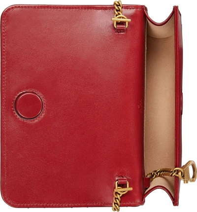 Shop Gucci Leather Shoulder Bag In Hibiscus Red