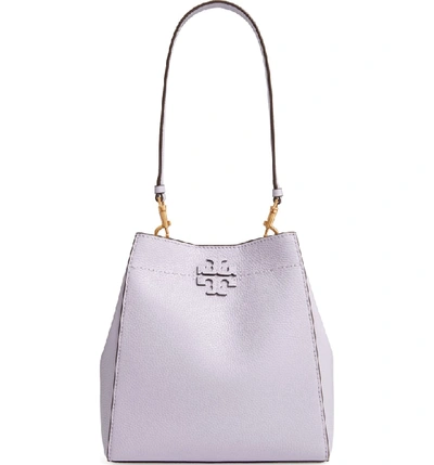 Shop Tory Burch Mcgraw Leather Hobo - Purple In Pale Violet