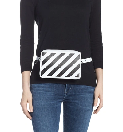 Shop Off-white Diagonal Fanny Pack In White Black