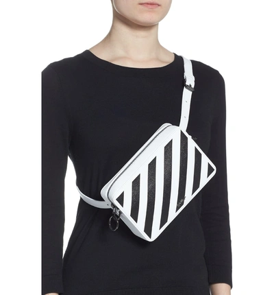 Shop Off-white Diagonal Fanny Pack In White Black