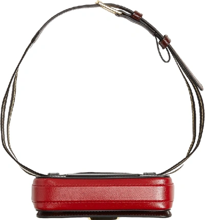 Shop Marc Jacobs Hip Shot Convertible Crossbody Bag - Black In Black/ Red