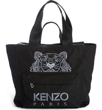 Shop Kenzo Large Kanvas Embroidered Tiger Tote - Black