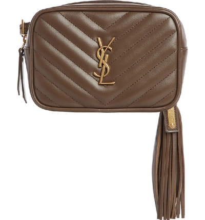 Shop Saint Laurent Lou Quilted Leather Belt Bag With Tassel In Faggio