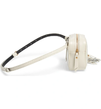 Shop Saint Laurent Lou Quilted Leather Belt Bag With Tassel In Cremasoft