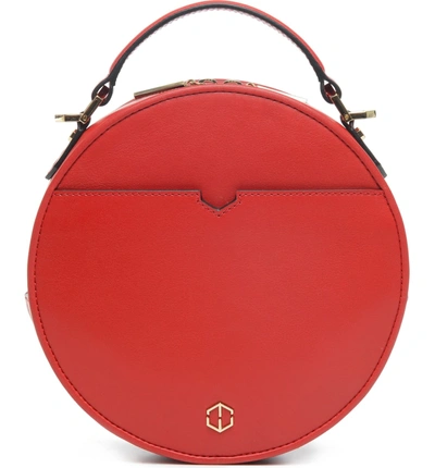 Shop Welden Meridian Leather Crossbody Bag - Red In Dark Red