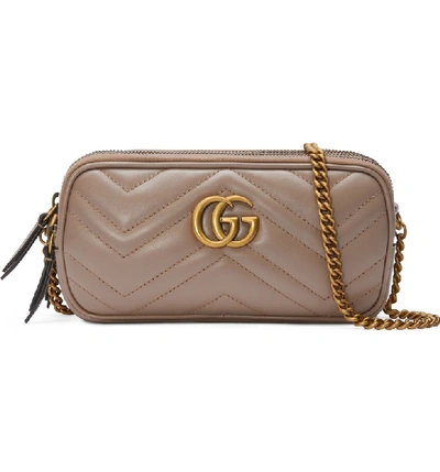 Shop Gucci Gg Matelasse Leather Crossbody Bag In Porcelain Rose