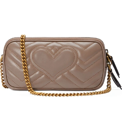 Shop Gucci Gg Matelasse Leather Crossbody Bag In Porcelain Rose