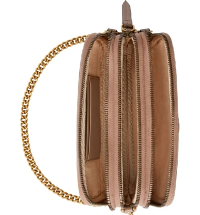 Shop Gucci Gg Matelasse Leather Crossbody Bag In Porcelain Rose