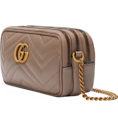 Shop Gucci Gg Matelasse Leather Crossbody Bag In Porcelain Rose
