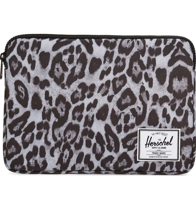 Shop Herschel Supply Co Anchor 13-inch Macbook Sleeve - Black In Snow Leopard