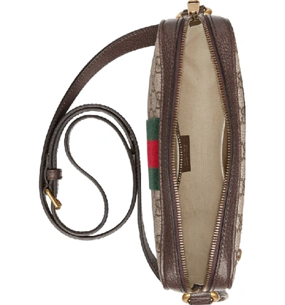 Shop Gucci Small Ophidia Gg Supreme Messenger Bag In Beige Ebony/ New Acero