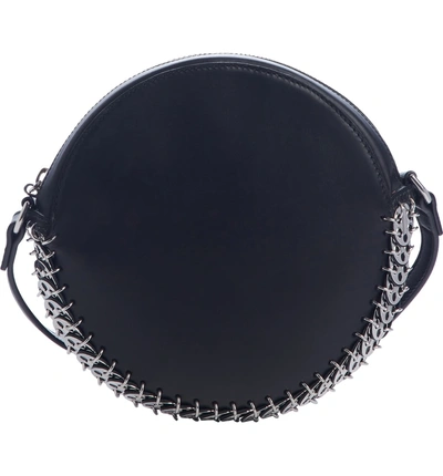 Shop Paco Rabanne Calfskin Leather Circle Crossbody Bag - Black