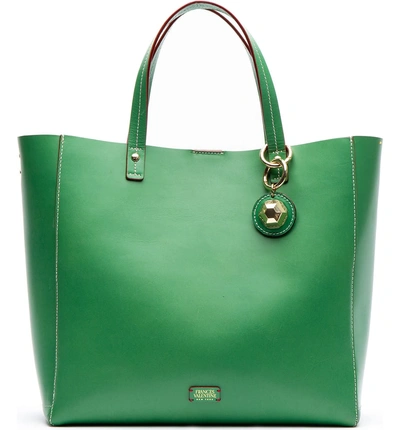Shop Frances Valentine Large Margaret Leather Tote - Green In Green Ray