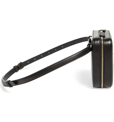 Shop Saint Laurent Vicky Lambskin Leather Belt Bag In Noir