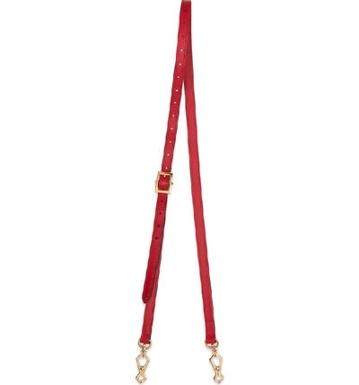 Shop Gucci Sylvie Leather Crossbody Strap - Red In Hibiscus Red