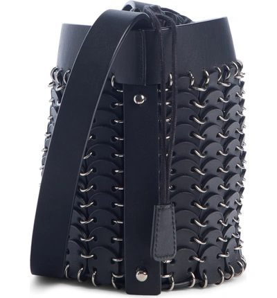 Shop Paco Rabanne Mini Calfskin Bucket Bag In Black